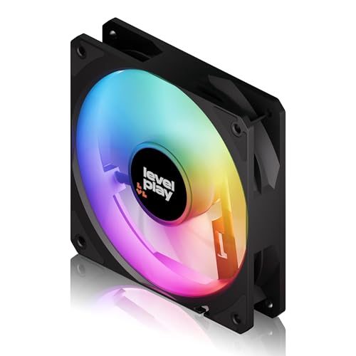 Image of Levelplay Combat Fan CF120 - 120mm ARGB Gen 2 Fan (3-Pin ARGB, 4-Pin PWM) with Ring-Connected Blades (53 CFM, 1.7 mmH2O), Quiet Performance 0-26 dBA, 0-1800 RPM ±10% - Black
