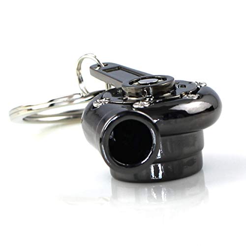 Image of maycom Creative Spinning New Turbo Turbocharger Keychain Key Chain Ring Keyring Keyfob (Gunmetal Black)
