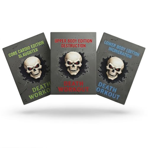 Death Workout Trifecta Bundle Upper Lower & Core Cardio Fitness Card Decks 210 Cards Total Bodyweight Training No Equipment Durable & Travel-Friendly
