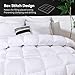 LESNNCIER Goose Feather Down Fiber Comforter Oversized King Size, Ultra Soft Medium Warm Duvet Insert, All Season Luxury Hotel Bedding Comforters with Corner Tabs(White,116x94)