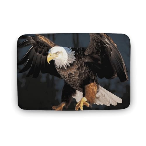 Felpudos Águila Calva 3D Felpudo Antisuciedad Alfombra De Entrada Absorbentes Doormat para Portón Cocina 40X60 CM