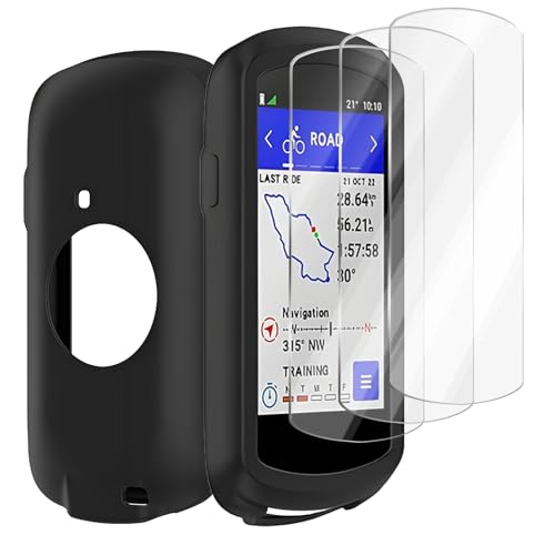 Arvoni Coque en Silicone Compatible pour Garmin Edge 1040 avec 3 Films de Protection, Housse Antichoc Tout Inclus pour Garmin Edge 1040, Idéal pour Vélo, Outdoor et...