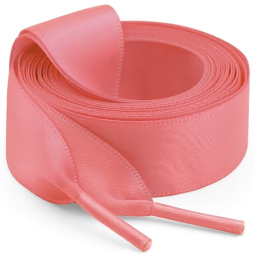 Image of Flat Satin Ribbon Shoelaces WEGOODZF 2cm Wide Shoestrings for Women Girls[2 Pair]