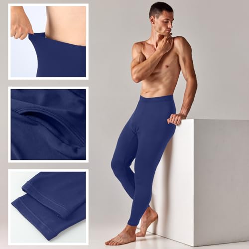 2 Pack Thermal Men Long Underwear Pants Winter Warm Fleece Lined Underwear Bottom Cold Weather Base Layer Legging3