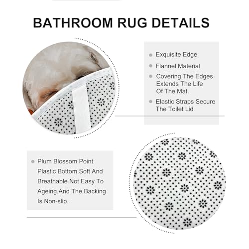Ensemble rideau de douche imperméable et tapis antidérapant coquelicot