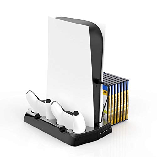 Preisvergleich Produktbild ABTSICA PS5 Vertikaler Standlüfter Multifunktions-Lüfter-Controller Basis-Speicherhalterung Halterung Halterung Station mit 16PCS Game Storage Regular Charging Dock Station,A