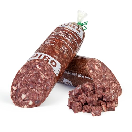 DIBO Kochwurst - Hundewurst Katzenwurst - Qualität Wurst für Hund und Katze - 1 Stück à 950g (Rot)