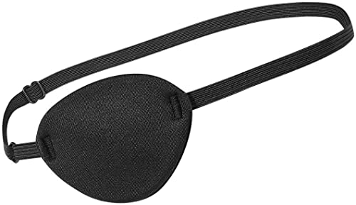 アイパッチ アイマスク 弱視 斜視 視力矯正 保護眼帯 眼帯 立体構造 3D 軽量 フリーサイズ 左右両目兼用仕様 (黒)