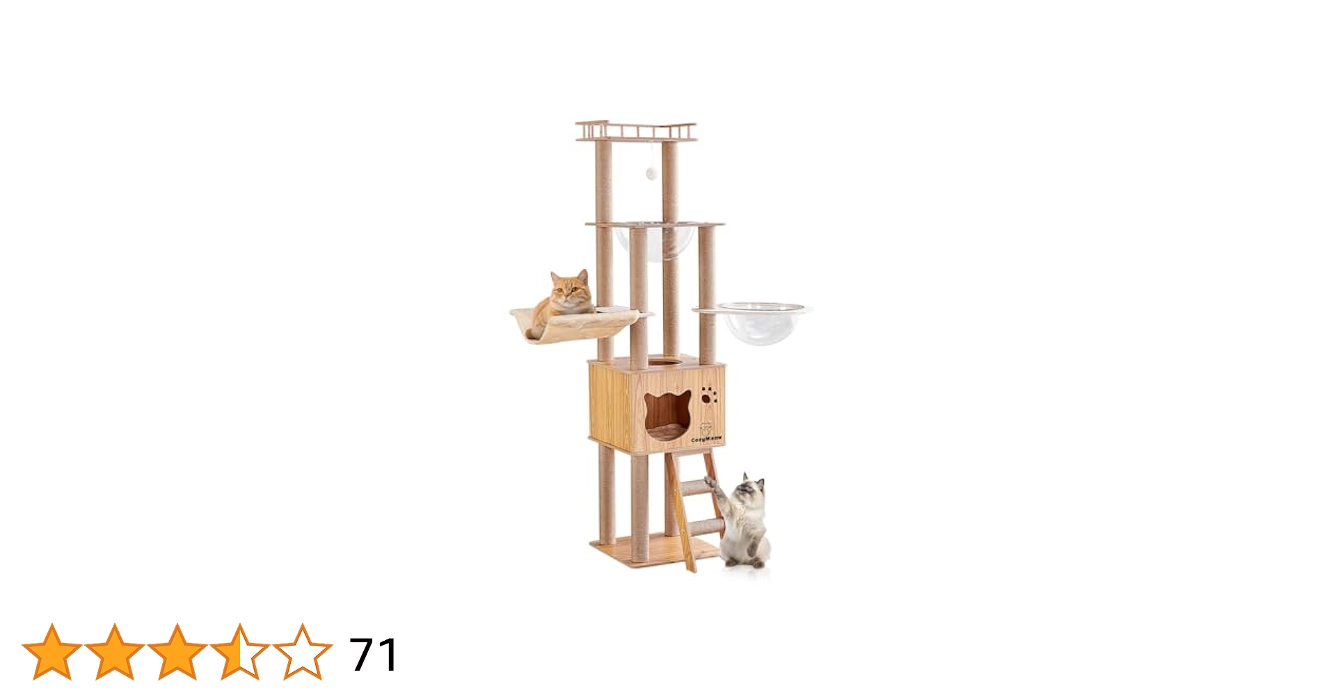 キャットタワー ハンモック 木製 スリムデザイン 多頭飼い対応 省スペース Amazon | CozyMeowキャットタワー ハンモック 木製 スリム