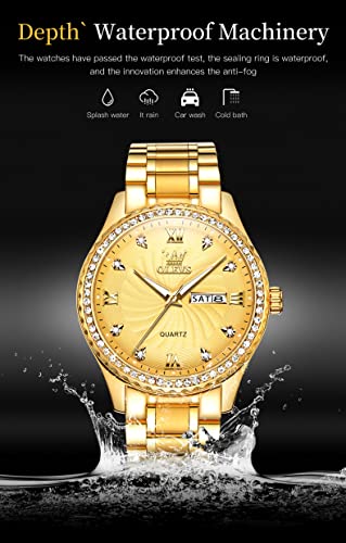 Image of OLEVS Mens Watches Chronograph Luxury Dress Moon Phase Stainless Steel Male Wrist Watch