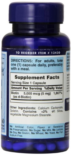 Biotina 5000mcg Puritans Pride 60Caps