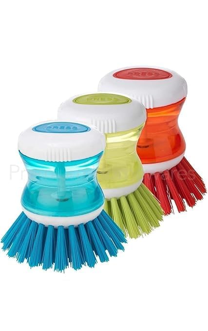 SID Washbasin Plastic Cleaning Brush with Liquid Soap Dispenser, Self-Dispensing Hidden Plunger Action, Kitchen and Bathroom Cleaner (Pack of 1)-image-22