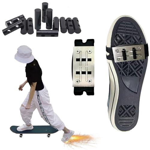 Skateboard Friction Spark Pad Shoe Surfboard Sole Flint Boot Cover Adjustable Longboard Footwear Sliders ?Plate Patinetas Accessory Outdoor Tool (Single Shoe Cover (No Flints Pad))