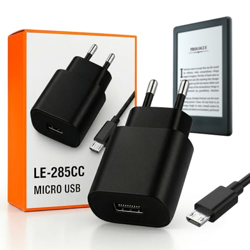 Carregador Compatível Kindl-e 10ª Geração Micro USB V8 Ultra Rápido - Bivolt Leve Compacto Eficiente Ideal Para Leitura Sem Pausas