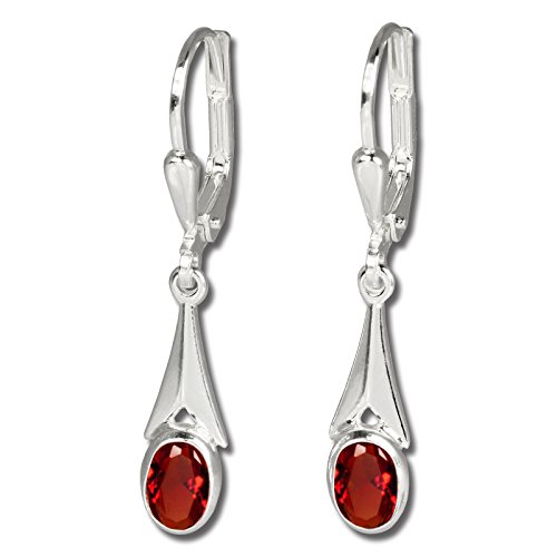 SilberDream orecchini pietra zirconia rosso