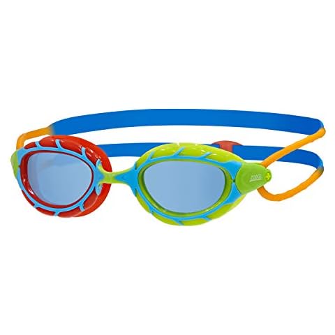 Zoggs Predator Junior Goggle RED&Green/Blue&Orange/Tint, 6-14 Years Cover