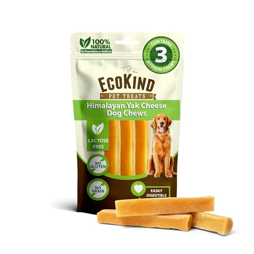 EcoKind-Yak-Cheese-Himalayan-Dog-Chews-Yak-Chews-for-Medium-Dogs-Long-Lasting-Bone-for-Aggressive-Chewers-3-Ingredients-Natural-High-Protein-Dog-Treat-No-Additives-Lactose-Free-Medium-3-Chews EcoKind Yak Cheese Himalayan Dog Chews, Yak Chews for Medium Dogs, Long Lasting Bone for Aggressive Chewers, 3 Ingredients, Natural High Protein Dog Treat, No Additives, Lactose Free, Medium - 3 Chews - Image 1