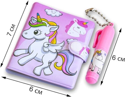 Image of AK Store Cartoon Pocket Diary with Pen, Writing Notebook for Kids Boys Girls, Cartoon Stationery Set for Students Children Birthday Return Gift (Unicorn)