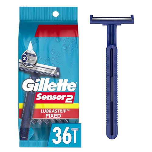 Gillette Sensor2 Fixed Men's Disposable Razor, 12 Count (Pack of 3)