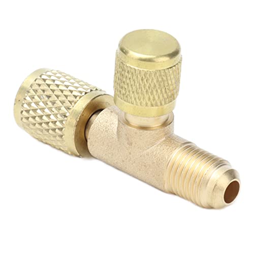 Adaptador de válvula de escape para aire acondicionado y refrigeración, 1/4 SAE, para R22, R12, R134, con material de latón, instalación sencilla miniatura 6
