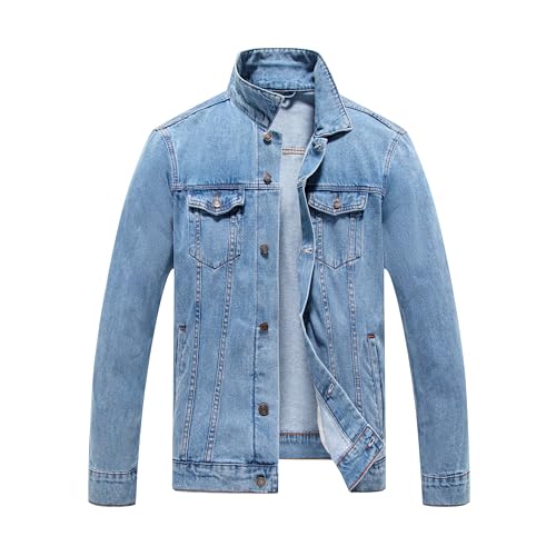 voeeron Mens Jean Jacket Soft Cotton Denim Jacket Men S at Amazon