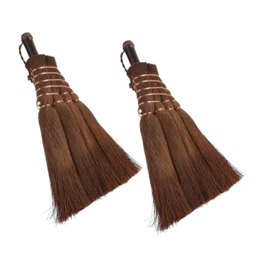 CIYODO Hand Made Palm Broom Handle Desktop Broom for Household Cleaning Practical Sweep Brooms for Tidying Up