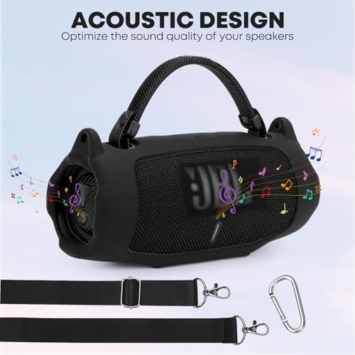 Silikonhülle Tragetasche Case Schlinge Tasche für JBL Charge 6 Lautsprecher, Outdoortaugliche Schutzhülle für JBL Bluetooth Box Portabler Lautsprecher, Stoßfest, wasserabweisend für Outdoor, Camping