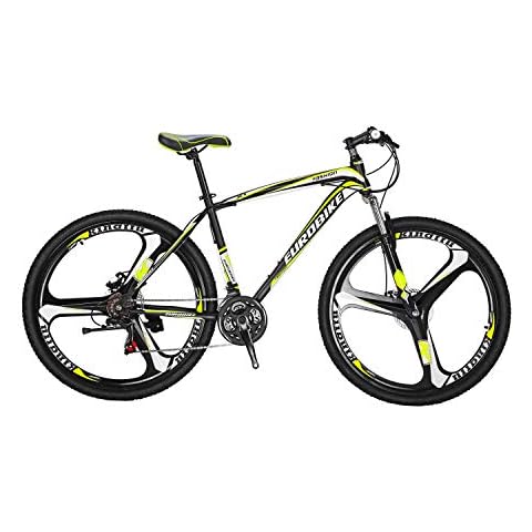 Eurobike Mountain Bike LZX1 27.5inches 21_Speeds Dual Disc Brake 3_spoke wheels 27.5inchs Mountain Bicycle Yellow Cover