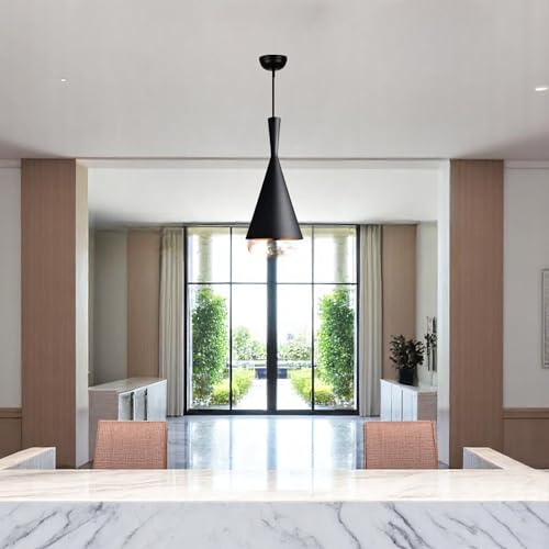 Image of GreyWings Modern Black Aluminium Hanging Pendant Light for Ceiling, Dcorative Lamp, Inoor Light for (Bulb not Included) Small Pack of 1