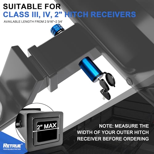 Image of RETRUE Trailer Locking Hitch Pin, 5 /8 inch Pin, Fit 2 inch Receiver, Blue