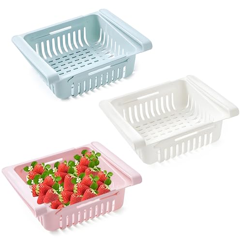 katmerio Cassetti per frigorifero, 3 pezzi, cestello per frigorifero, estraibile, organizer per frigorifero