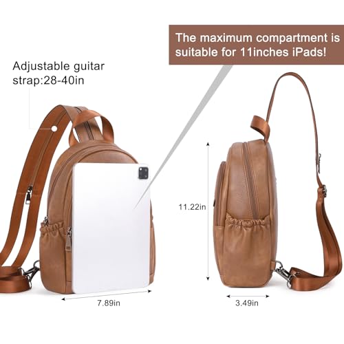 Image of CLUCI Sling Bag for Women Leather Women's Backpack Small Convertible Backpack Purse Crossbody Bag for Travel
