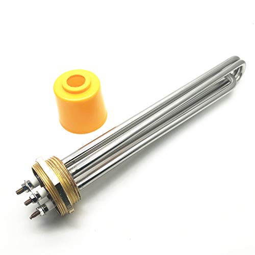 LDEXIN 1-1/2" Thread Electric Water Heater Tube Stainless Steel Element Screw-plug Submersible for Engineering Tank/Boiler 220V 6000W