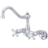 Kingston KS3221AX Wall Mount Bridge Kitchen Faucet, Polished...
