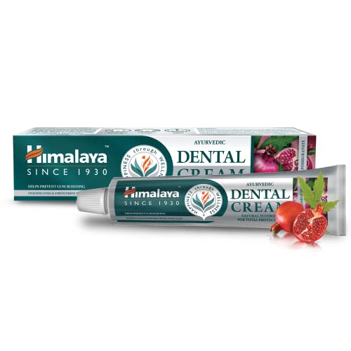 Himalaya Ayurvedic Dental Cream Herbal Toothpaste - Neem & Pomegranate for Long-Lasting Protection for Teeth and Gums |Helps Fight Plague and Strengthens Enamel | With Natural Fluoride - 100g