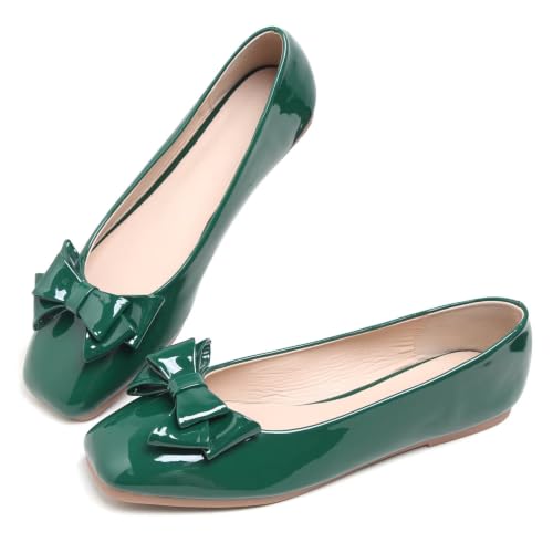 Image of Dear Time Women's Casual Foldable Ballet Flats Square Toe Ballerina Flats Shoes Comfortable