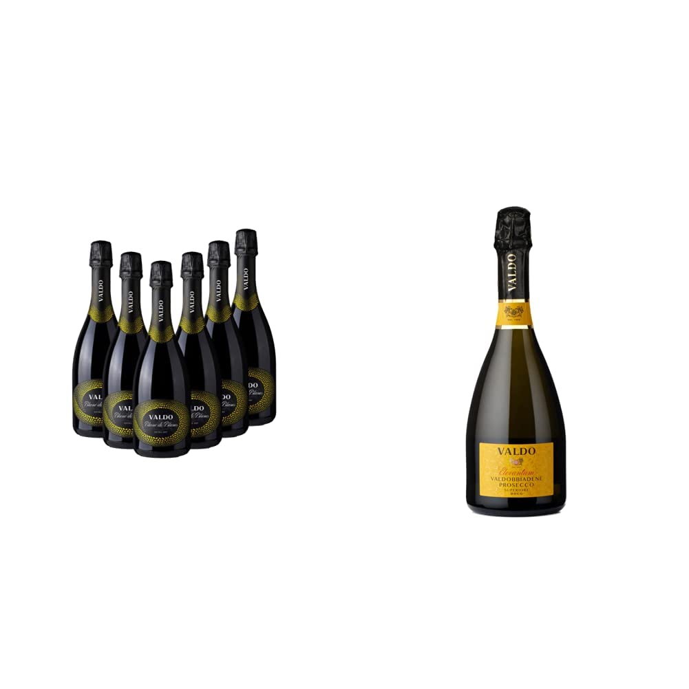 Valdo Cuvée Blanc de Blancs Extra Dry - 750ml x 6 & Elevantum Valdobbiadene Prosecco Superiore Docg Brut - 750 ml