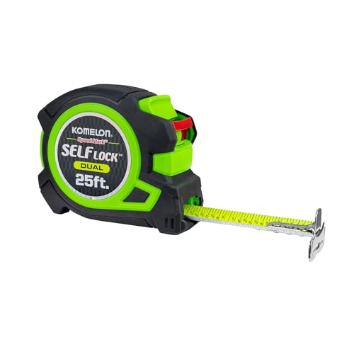 Image of Komelon 25-Ft Self Lock Dual, auto Lock with Secure Lock Mechanism, Printed Fractions (SLD25)