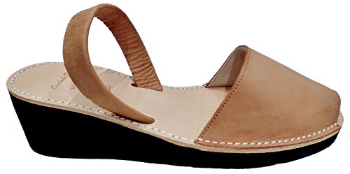Avarcas menorquínas con tacón/cuña de 4,8 cm, Abarcas, Albarcas, Sandalias … (41, Cuero Nobuck)