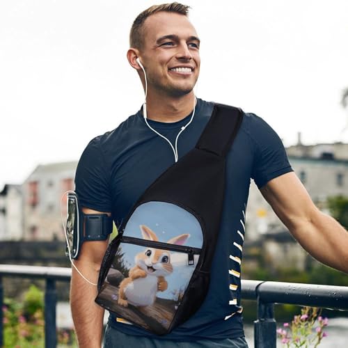 Morrales de Senderismo Sling Bag Cartoon Rabbit miniatura 3