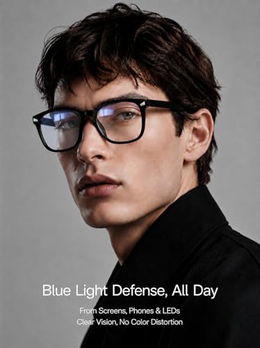 Image of 2 Packs Professional Sleep Glasses with 97.6% Blue Light Blocking Dual AR Coatings Clear Lens, Computer Gaming Glasses for Men Women, Anti Fatigue & Eye Strain