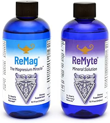 RnA ReSet - ReMag High Absorption Magnesium Liquid, ReMyte Mineral Solution, 12 Minerals Including Iodine, Selenium, Zinc, Magnesium, Boron, 240 ml Each - by Dr. Carolyn Dean