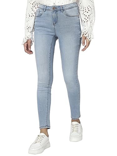 Image of VERO Moda Women High Rise Skinny Fit Light Fade Stretchable Jeans