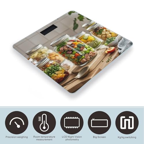 Báscula digital para baño de vidrio templado con pantalla LCD miniatura 3