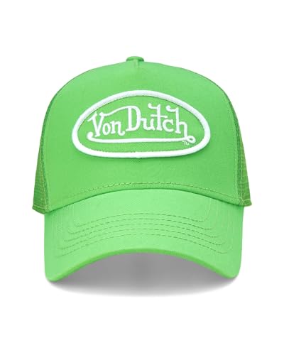Image of Von Dutch Unisex Trucker Hat - Retro Classic Solid Color Mesh Back Snapback Baseball Cap for Men & Women.