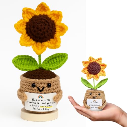 Girassol de Crochê Artesanal Feito à Mão Presente Fofo Dia