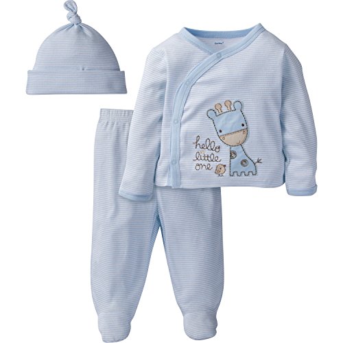 Image of Gerber Baby-Boys 3-Piece Shirt, Footed Pant And Cap Set - Closeout