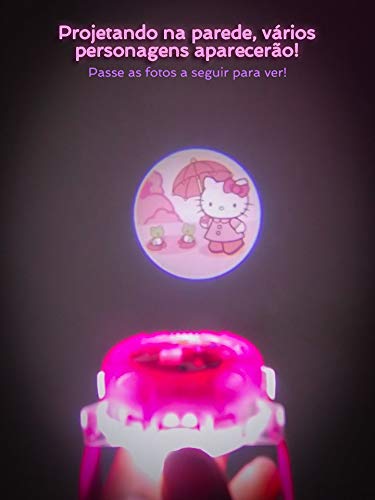 Relógio Digital Infantil Personagens Rosa Projetor Orizom