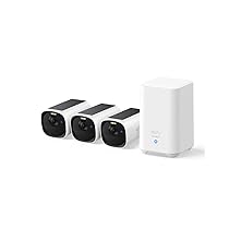 eufy Security eufyCam E40 3-Cam Kit (HomeBase 2), Telecamera di Sicurezza Wireless Solare da Esterno, Risoluzione 2K con Pannello Solare Integrato, Visione Notturna MaxColor, 3+1