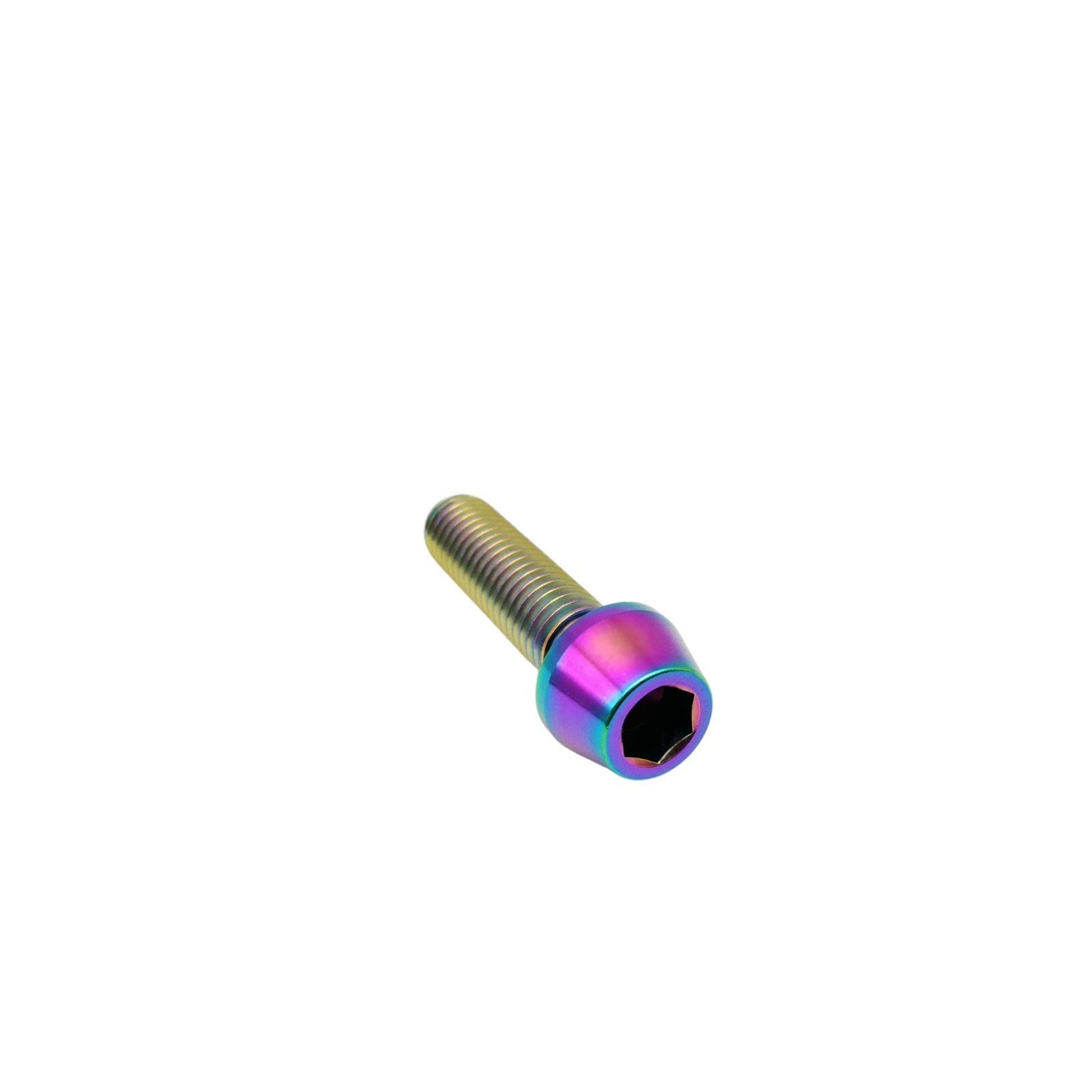 RISON-Titanium Bici Stelo Bulloni in Titanio M6x1.0x15mm, 5pcs Viti per Attacco Manubrio Bicicletta, Vite a Testa Conica Viti Fisse per Stelo Bici, Vite di Fermo Vite per Gambo per MTB/Bici da Strada